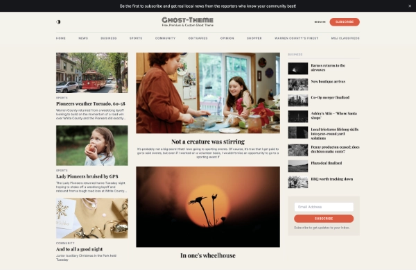 Featured Ghost theme preview